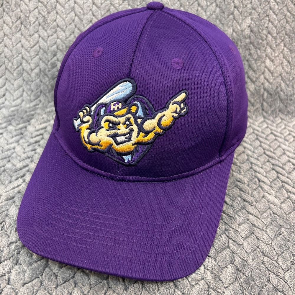 Mighty Mussels Mascot Mens Purple OC Sports Baseball Cap Hat OSFM MiLB 1753